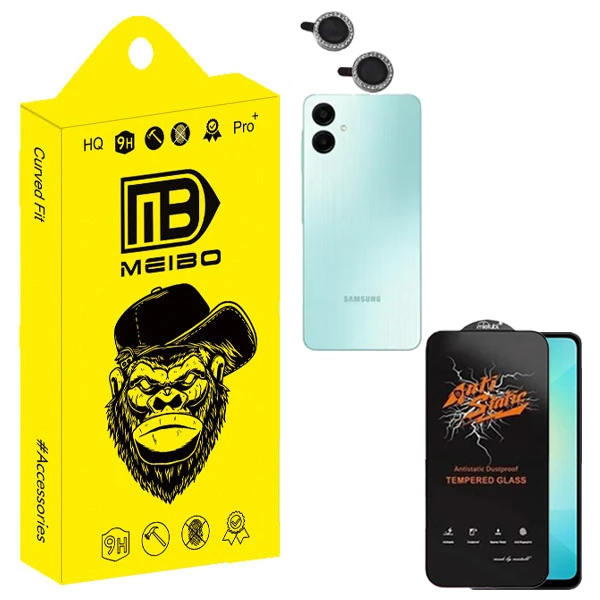 محافظ صفحه نمایش میبو مدل Antistatic Pro مناسب برای گوشی موبایل سامسونگ Galaxy a06 به همراه محافظ لنز