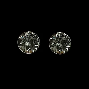 گوشواره نقره زنانه تاش مدل تک کریستال بلوری کد 015 