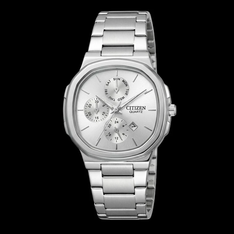 ساعت مچی عقربه‌ای کوارتز مردانه مدل کلاسیک تک موتور صفحه مربعی قفل پروانه ای کد 101