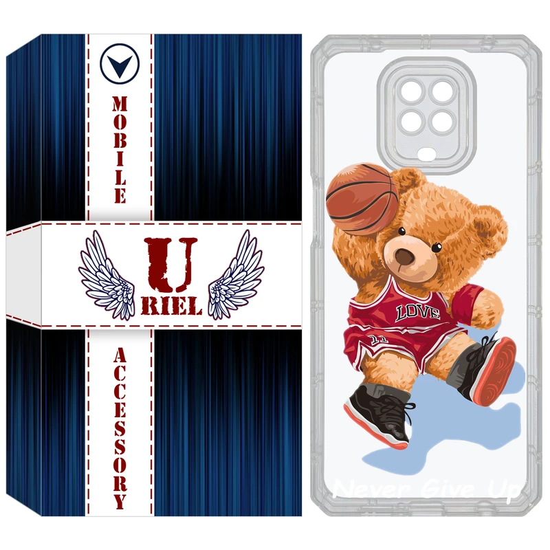 کاور یوریل مدل Clear کد 63 طرح خرس ورزشکار مناسب برای گوشی موبایل شیائومی Redmi Note 9S / Note 9 Pro / Note 9 Pro Max
