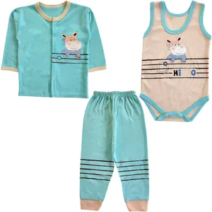 ست 3 تکه لباس نوزادی مدل اسب کد 4048