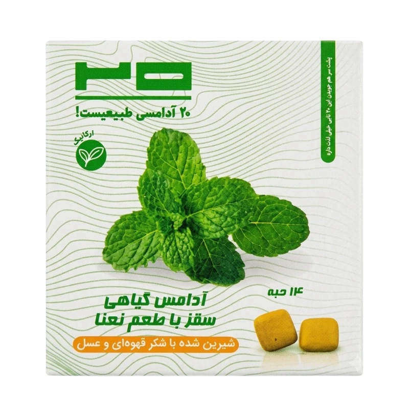 آدامس طبیعی سقز نعنا بیست - ۲۰ گرم