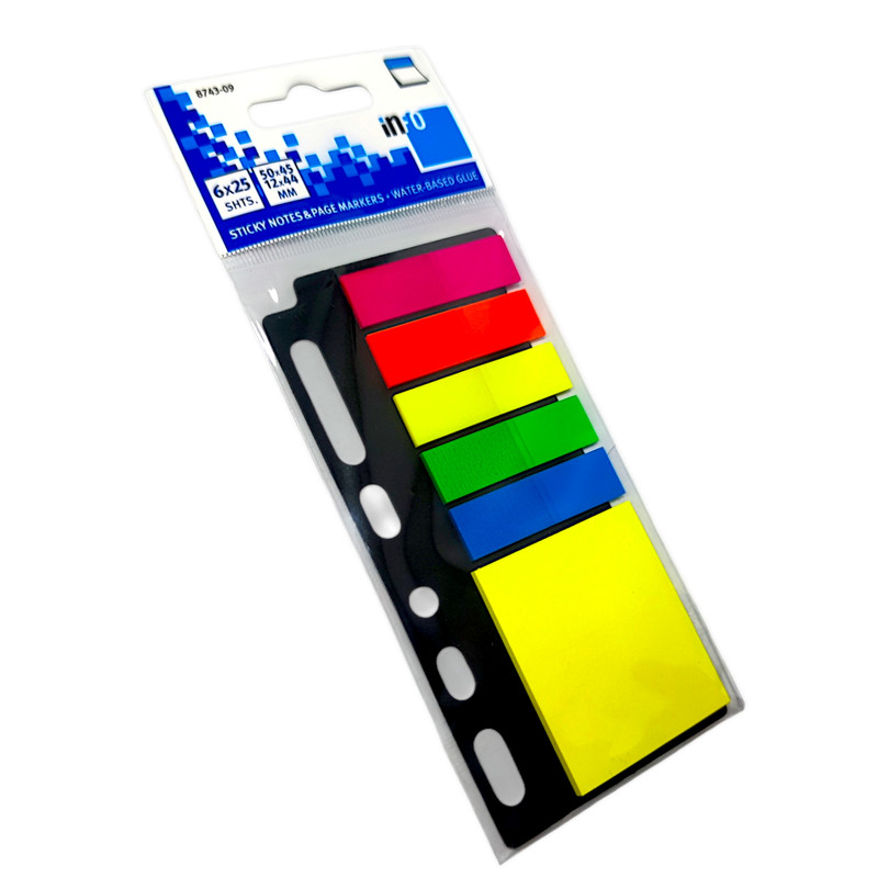 کاغذ چسب دار اینفو مدل دیوایدر فلورسنت کد 388 بسته 6 عددی