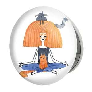 آینه جیبی خندالو طرح دخترونه مدل تاشو کد 6113 