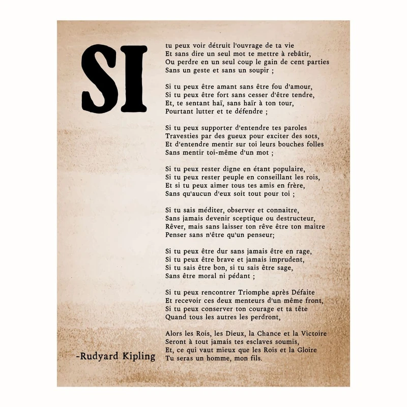 پوستر مدل مستر رودیارد کیپلینگ- شعر فرانسوی 
