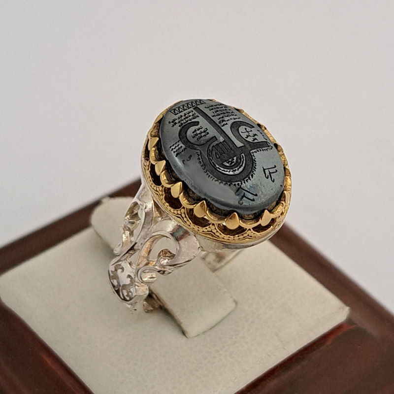 انگشتر نقره مردانه ملک زیور مدل حدید عین علی کد 392