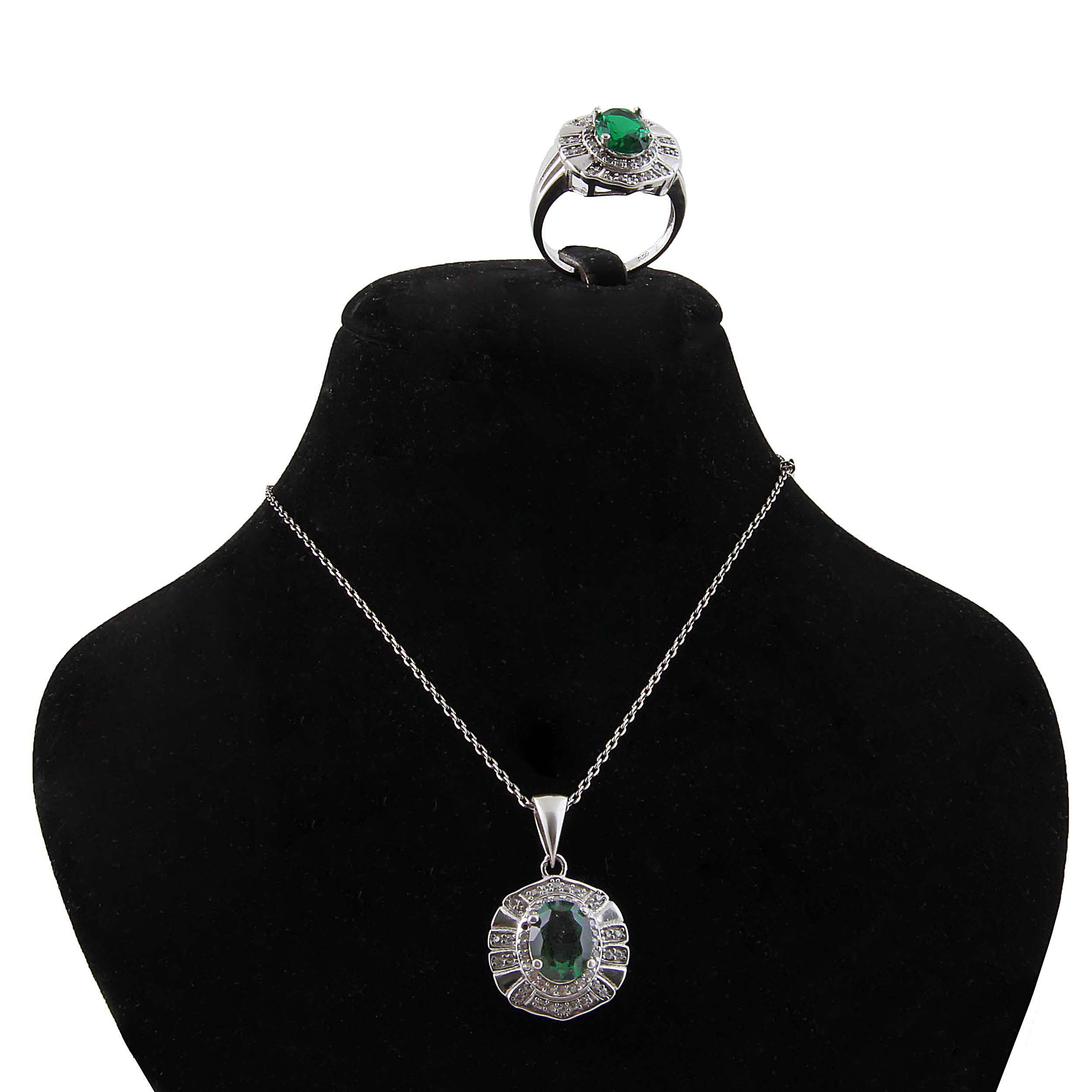 نیم ست نقره زنانه بازرگانی میلادی مدل کوارتز کد NTR_336