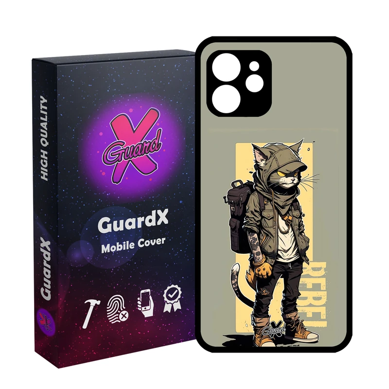 کاور گارد ایکس طرح گربه مدل Glass10612 مناسب برای گوشی موبایل اپل iPhone 12