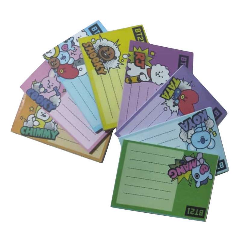 کاغذ یادداشت مدل بی تی اس مجموعه 8 عددی