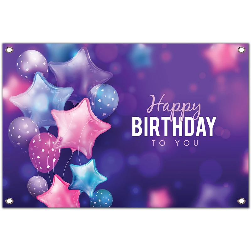  بنر تولد مدل بادکنک ستاره ای کد 240-100x70