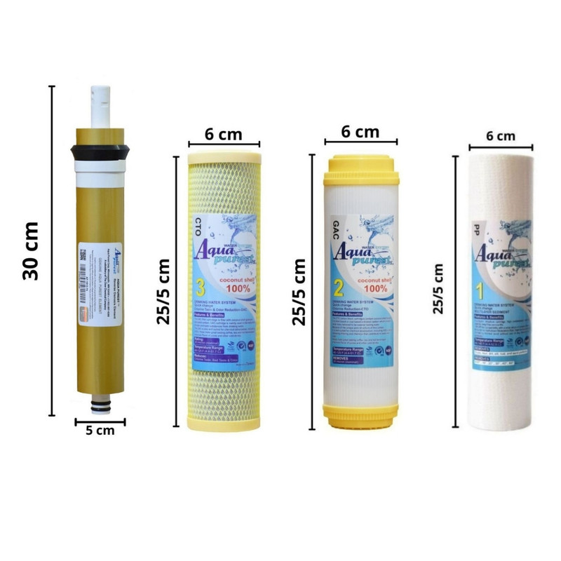 فیلتر دستگاه تصفیه آب آکوا پیورست مدل GOLDEN- PRO TW06 مجموعه 6 عددی