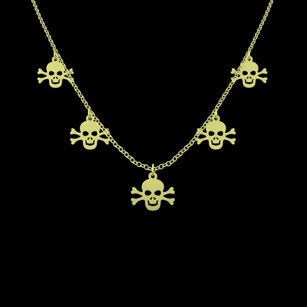 گردنبند طلا 18 عیار زنانه مدوپد مدل جمجمه کد RNA11669