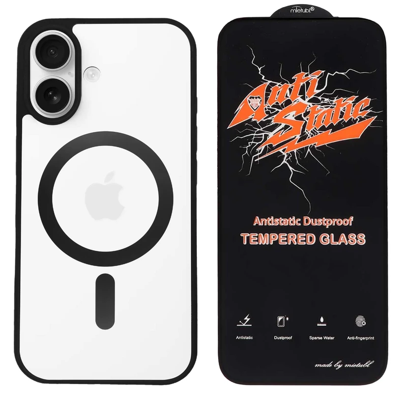 کاور گوف مدل Clear Glass مناسب برای گوشی موبایل اپل iPhone 16 به همراه محافظ صفحه نمایش