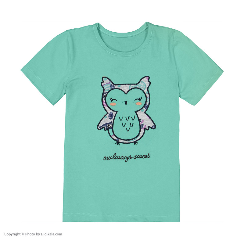تی شرت آستین کوتاه دخترانه مدل grn OWL تی شرت آستین کوتاه دخترانه مدل grn OWL