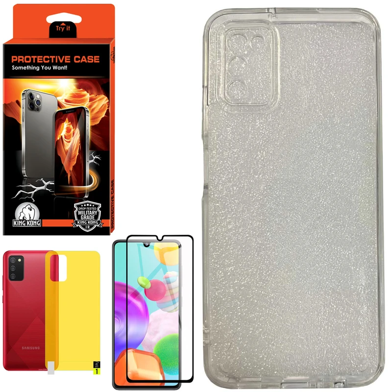 کاور کینگ کونگ مدل PCAAA مناسب برای گوشی موبایل سامسونگ Galaxy A03S/A02S به همراه محافظ صفحه نمایش و محافظ پشت گوشی