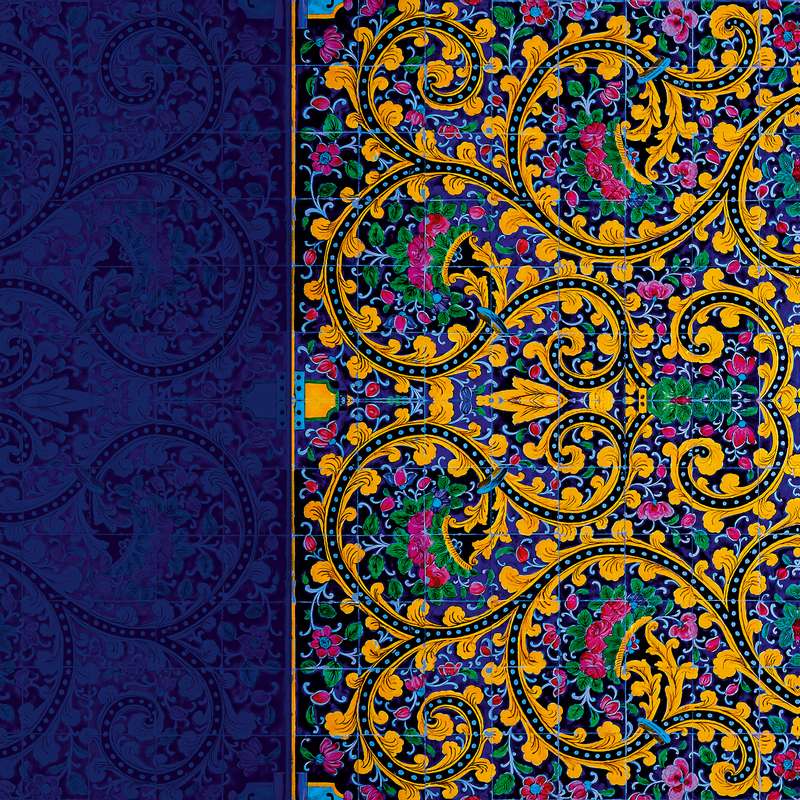 کاغذ کادو طرح کاشی کد 1401 بسته پنج عددی