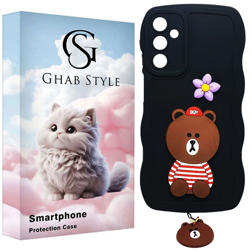 کاور قاب استایل مدل bear مناسب برای گوشی موبایل سامسونگ Galaxy A24 / A24 5G به همراه بندآویز