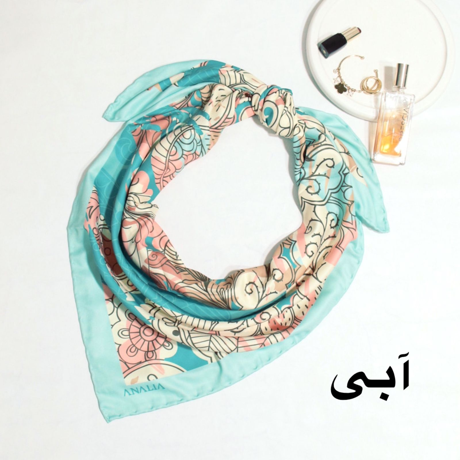 روسری زنانه مدل ابریشم مزونی کد 9071 -  - 2