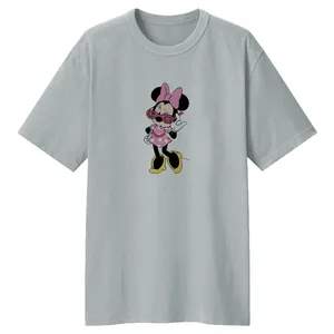 تی شرت لانگ زنانه مدل میکی موس کد LL97 رنگ طوسی