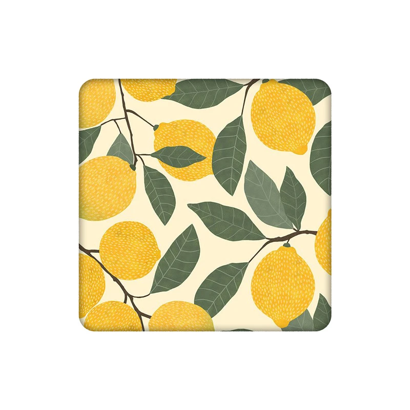 زیرلیوانی طرح لیمو با برگ سبز کد 7905779