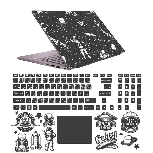 استیکر لپ تاپ صالسو آرت مدل 5083 hk به همراه برچسب حروف فارسی کیبورد
