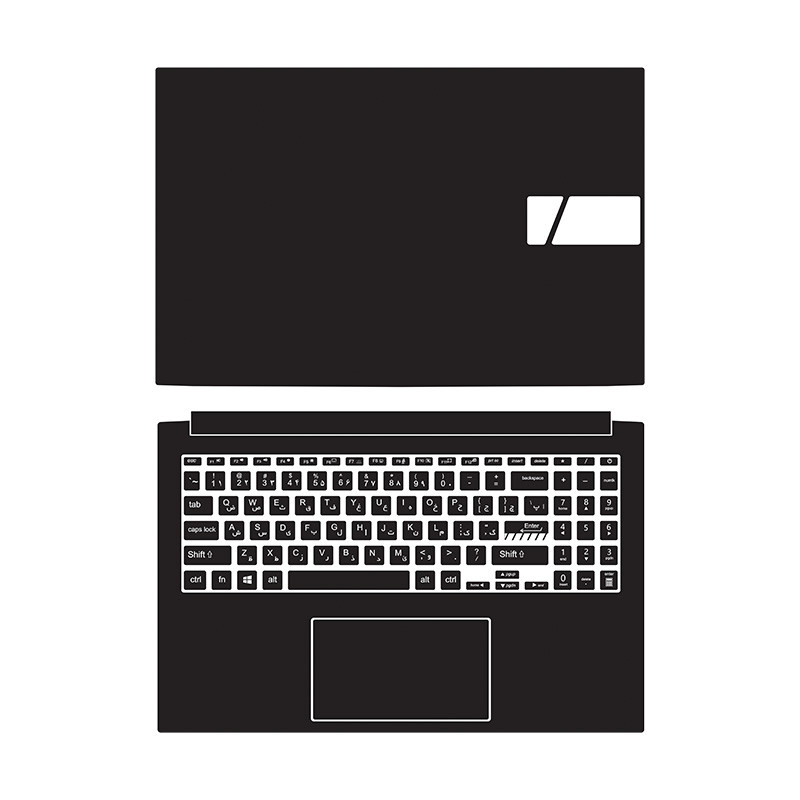 برچسب محافظ لپ تاپ توییجین و موییجین کد 01 مناسب برای لپ تاپ ایسوس vivobook pro 15 oled M3500Q به همراه برچسب حروف فارسی کیبورد