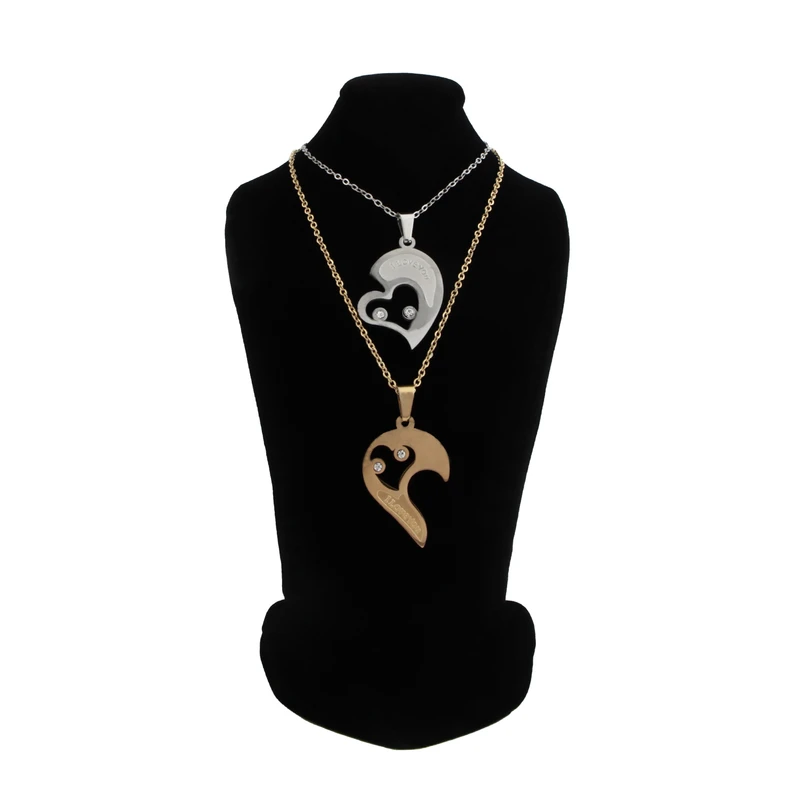 گردنبند زنانه مدل اسپرت طرح قلب مجموعه دو عدی