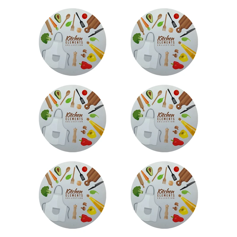 زیر لیوانی طرح آشپزخانه کد 8376 بسته 6 عددی