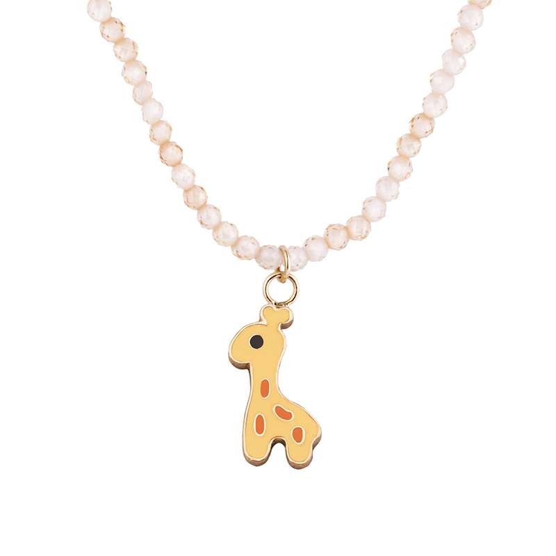 گردنبند طلا 18 عیار دخترانه گالری شیدا مجد مدل زرافه میناکاری سنگی گردنبند طلا 18 عیار دخترانه گالری شیدا مجد مدل زرافه میناکاری سنگی