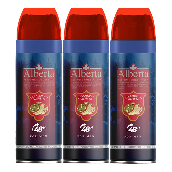 اسپری بدن مردانه آلبرتا مدل کازاموراتی حجم 200 میلی لیتر مجموعه 3 عددی