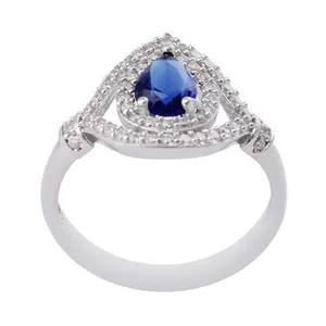 انگشتر نقره زنانه بازرگانی میلادی مدل کوارتز تاش جواهری رکاب رادیوم کد AWR_1145