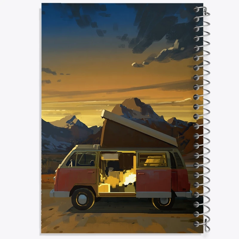 دفتر مشق 50 برگ خندالو طرح کمپینگ (Camping) کد F528