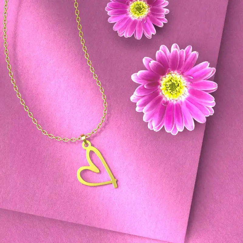 گردنبند طلا 18 عیار زنانه مدوپد مدل قلب کد E1080