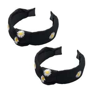 تل مو زنانه مدل گل بابونه كد PRC193-BK بسته 2 عددی