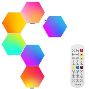 پنل‌ دیواری طرح گیمینگ شش ضلعی مدل M114 بسته 10 عددی