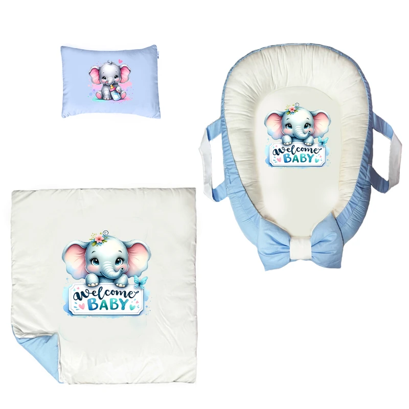 سرویس خواب 3 تکه نوزاد پادآفرین مدل گارد محافظ طرح فیل کد PG036  