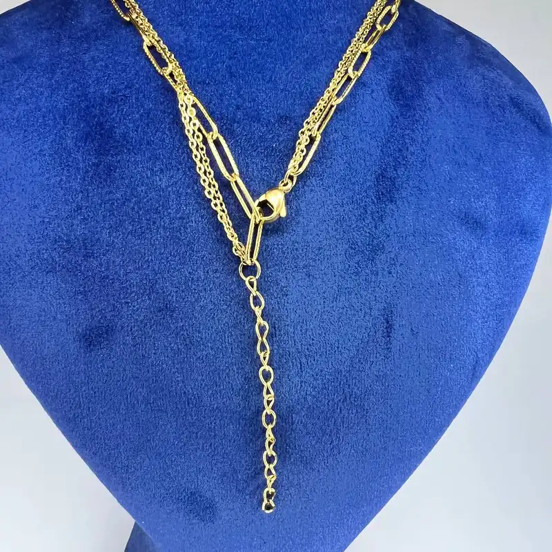 گردنبند زنانه مدل سه لاین ستاره