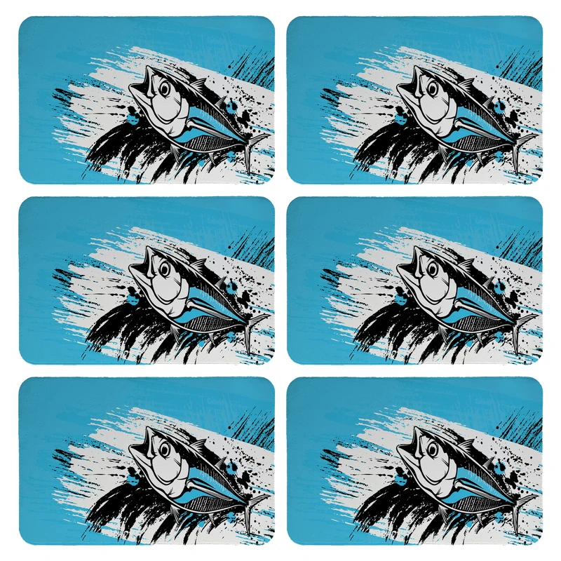 زیربشقابی طرح ماهی کد 9272 بسته 6 عددی 