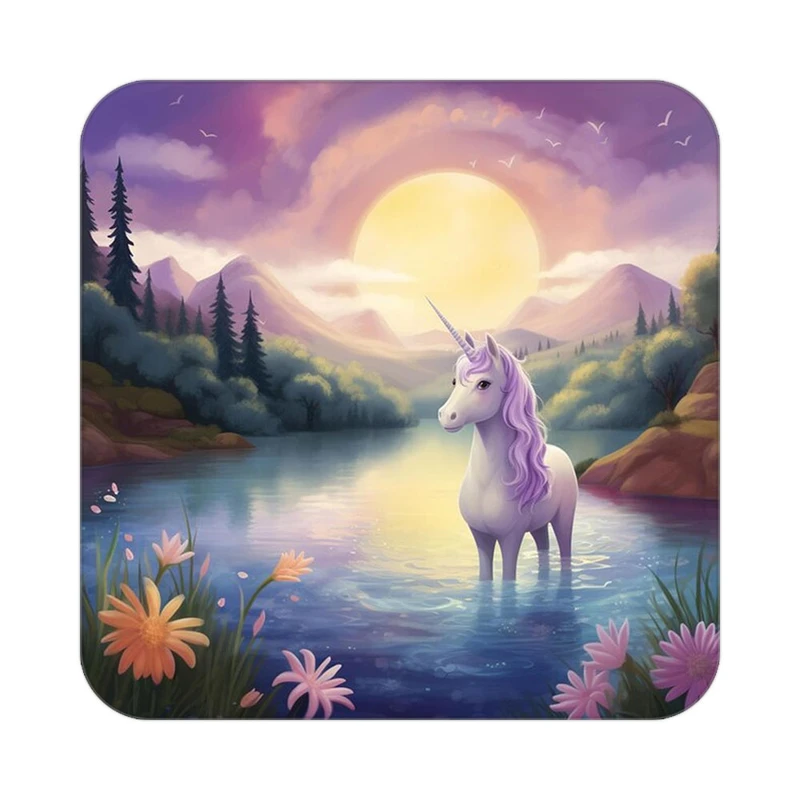 زیر لیوانی کاکتی طرح اسب تک شاخ و یونیکورن مدل mp31695