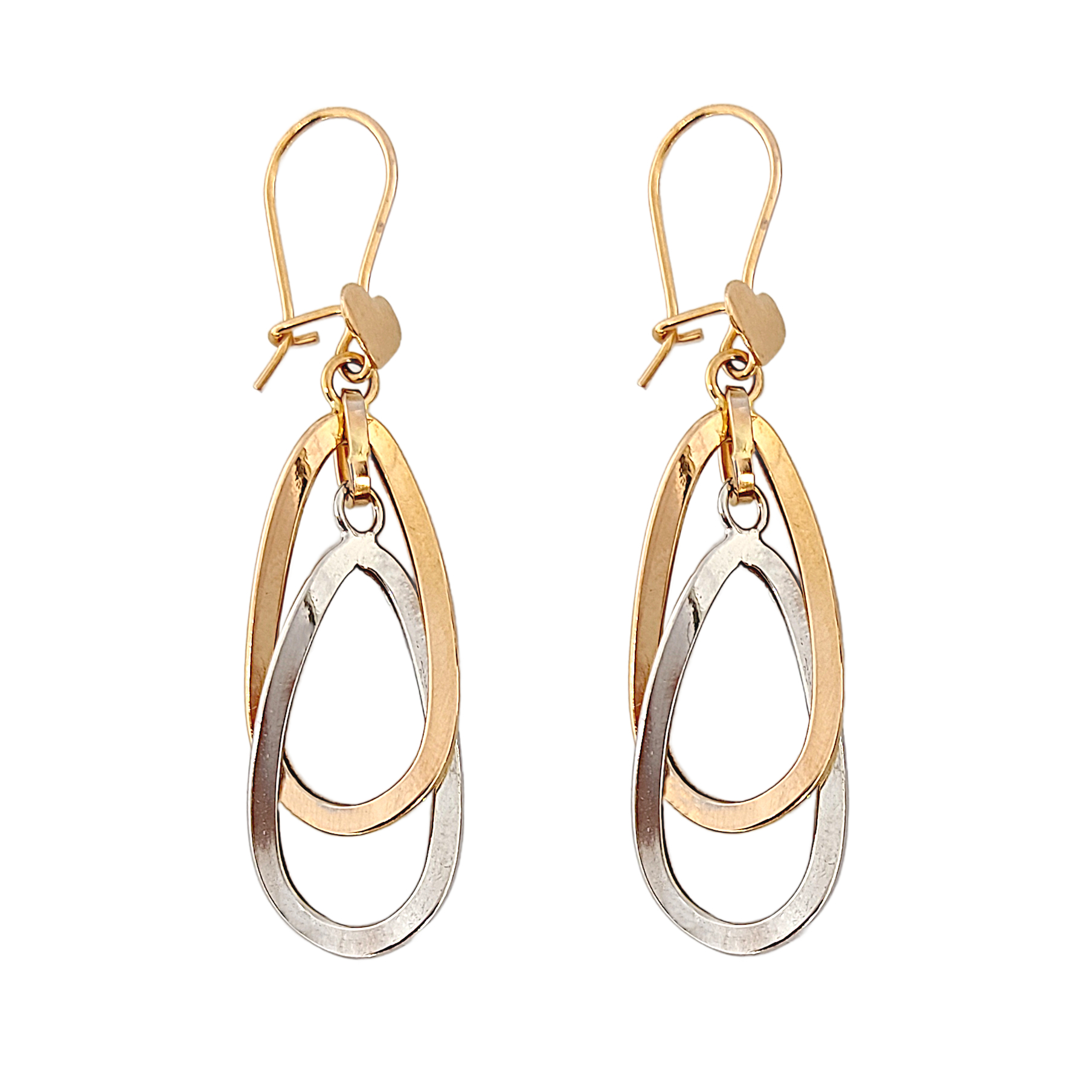 گوشواره آویز طلا 18 عیار زنانه طلا و جواهرسازی افرا مدل لوکس 293