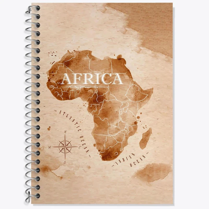 دفتر زبان 50 برگ خندالو مدل سه خط طرح آفریقا Africa کد 29829