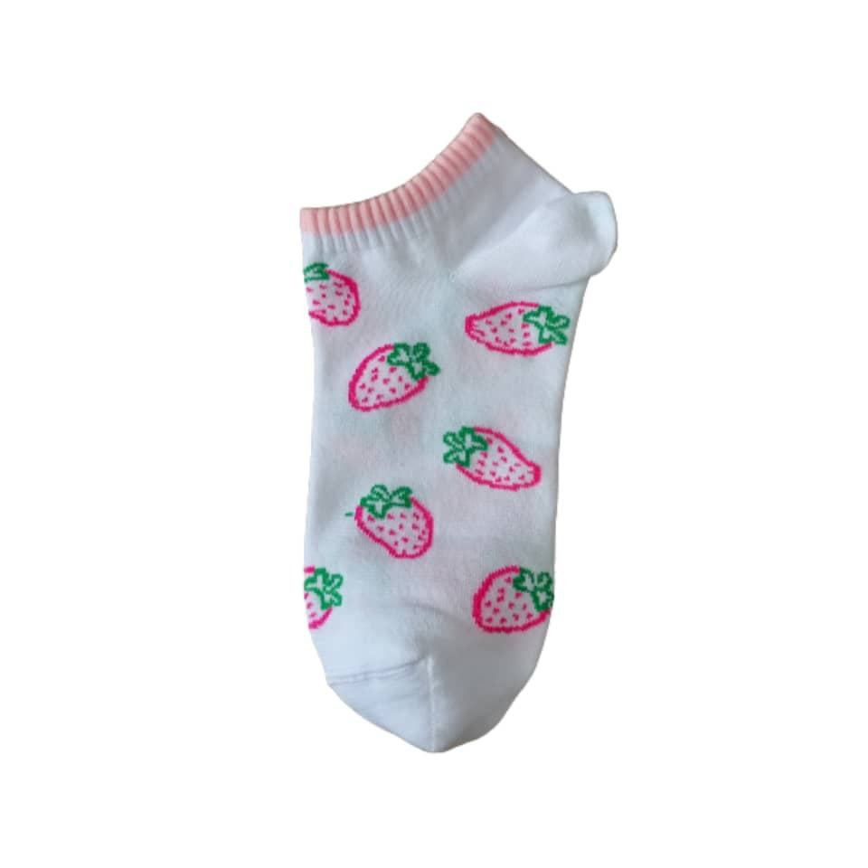جوراب دخترانه آوین مدل توت فرنگی کد 03