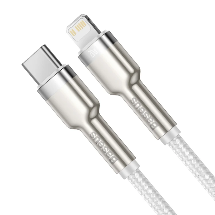 کابل تبدیل USB-C به لایتنینگ باسئوس مدل METAL 20W PD طول 2 متر