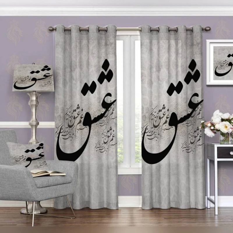 پرده مدل عشق هازان پانچی کد m 9118 سایز 280x140 سانتی متر