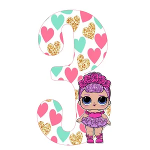  استند رومیزی تولد طرح عدد 3 مدل قلبی ال و ال کد 03
