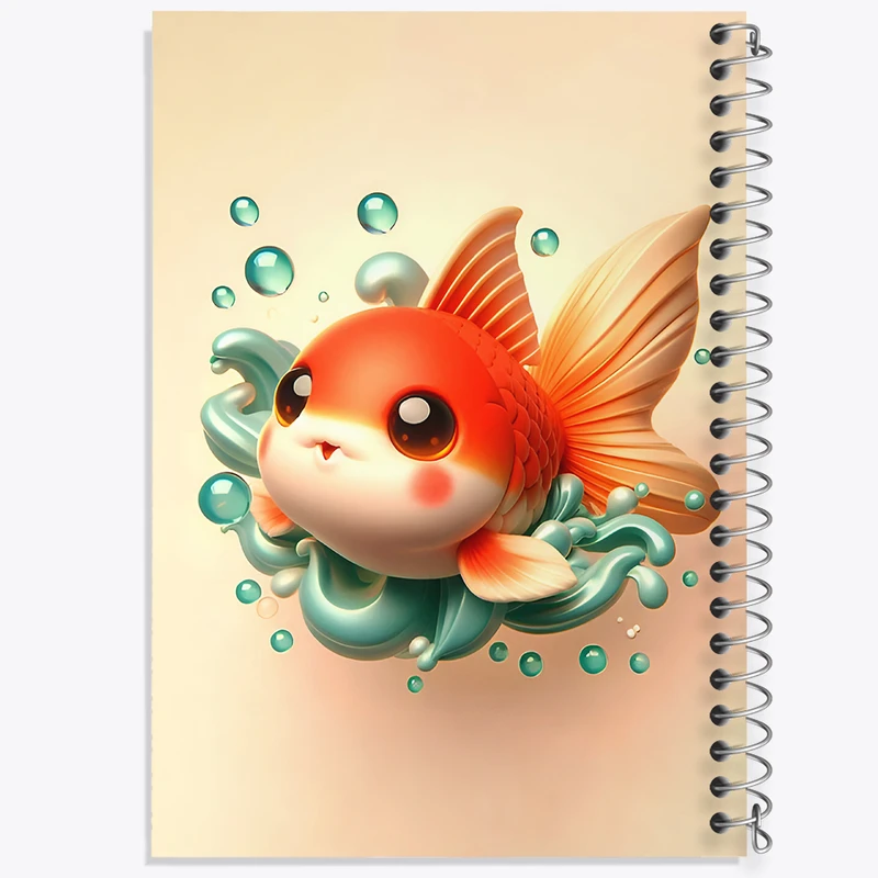 دفتر مشق 50 برگ خندالو طرح ماهی کیوت کد F8415