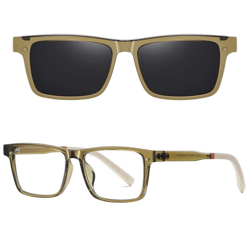 فریم عینک طبی مدل CG7703C536-P97 Polarized Double Switch به همراه کاور آفتابی