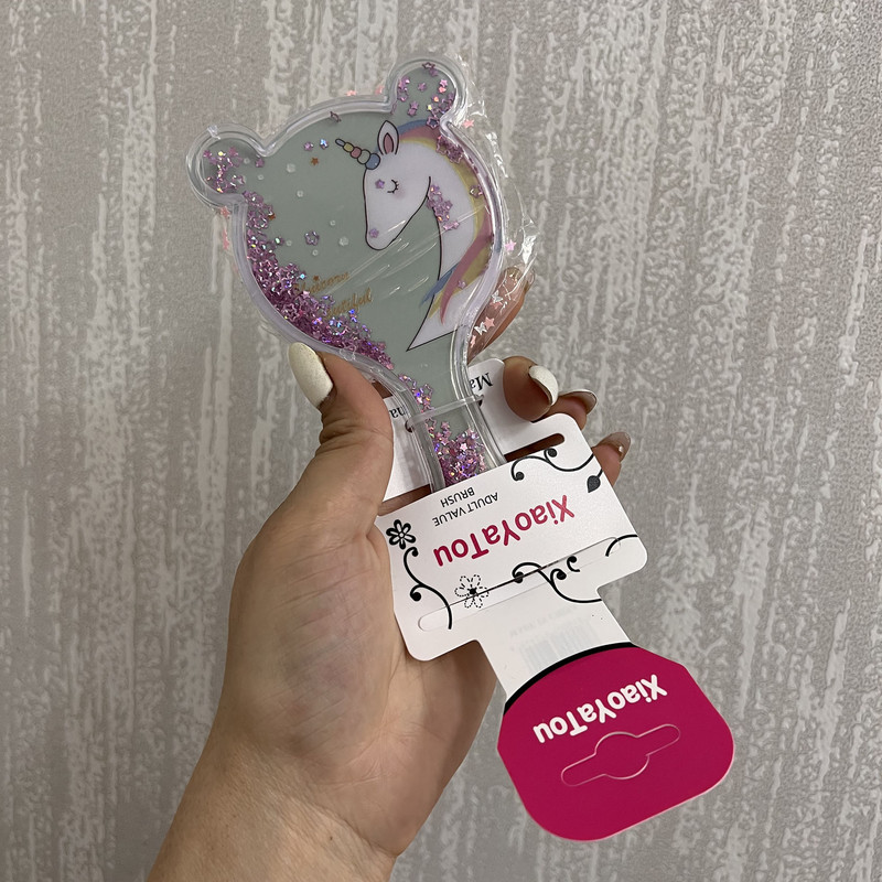 برس کودک مدل آکواریومی فانتزی طرح یونیکورن چشم بسته