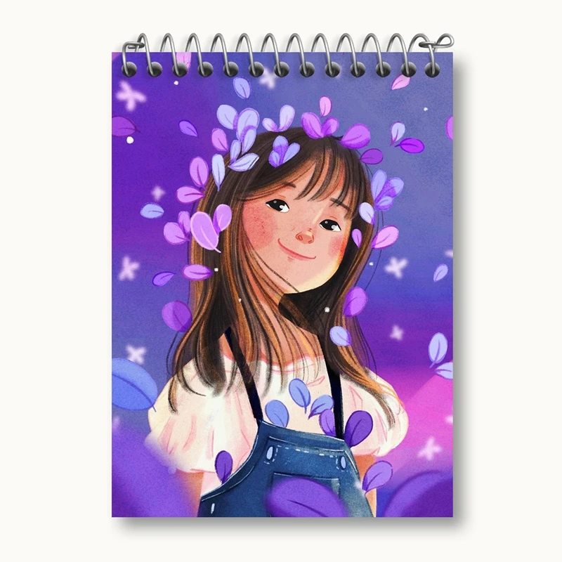 دفتر یادداشت 50 برگ خندالو مدل دخترانه فانتزی کد 25715