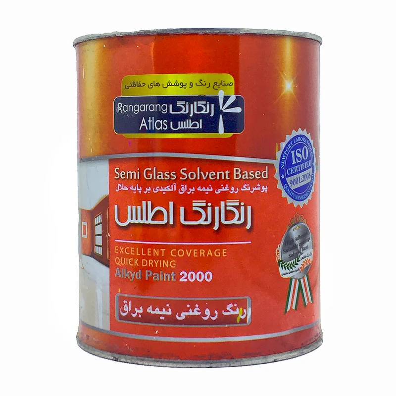 رنگ روغنی سفید نیم براق رنگ اطلس مدل رنگارنگ  وزن 1 کیلوگرم